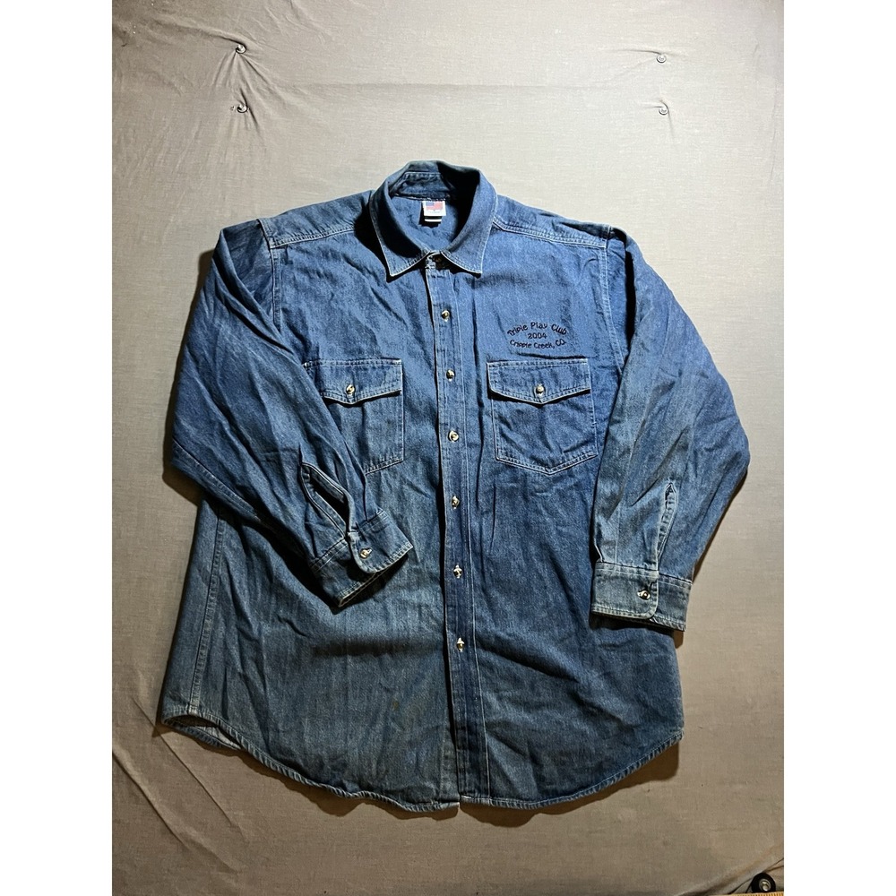 International Association Machinist Aerospace Workers 2004 Denim Shirt‎ XL Blue